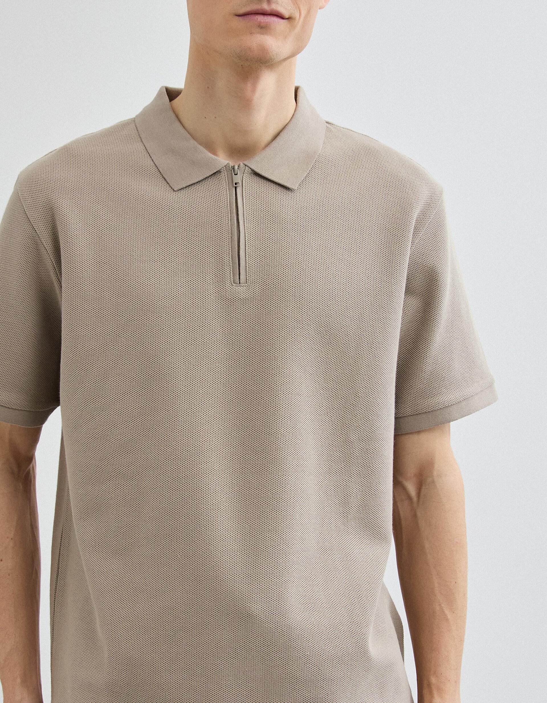 Comprar Online Polo com Fecho, Homem, Bege