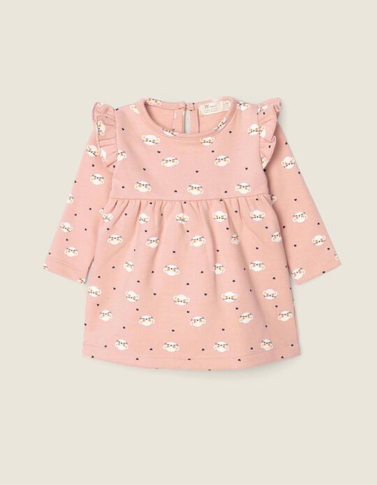 Dress for Newborn Baby girls 'Meekitty', Pink