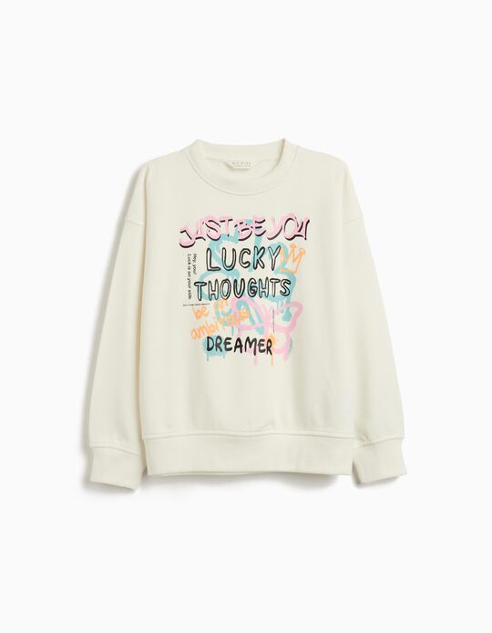 Comprar Online Sweatshirt de Felpa, Menina, Branco