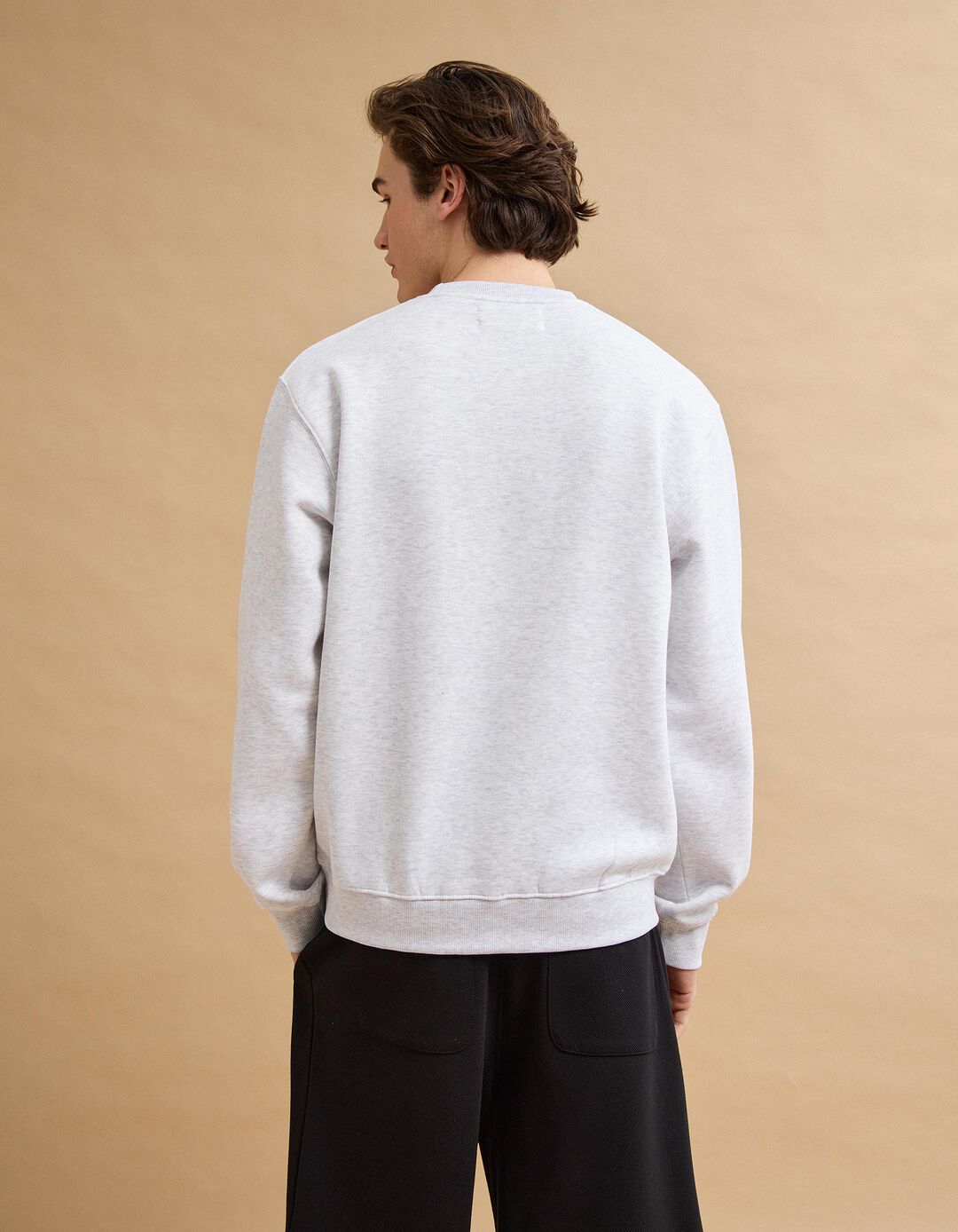 Sweatshirt Estampado, Homem, Cinzento Claro