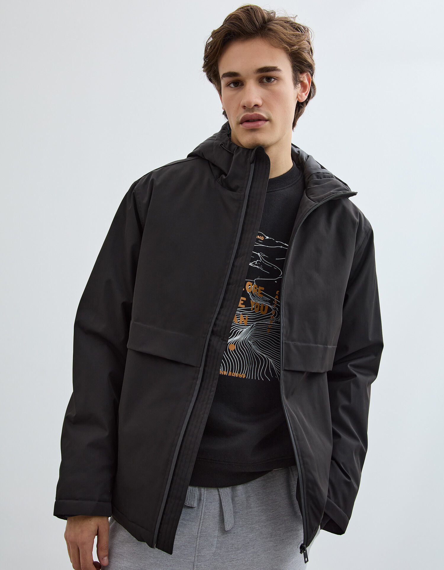 Comprar Online Parka com Capuz, Homem, Preto