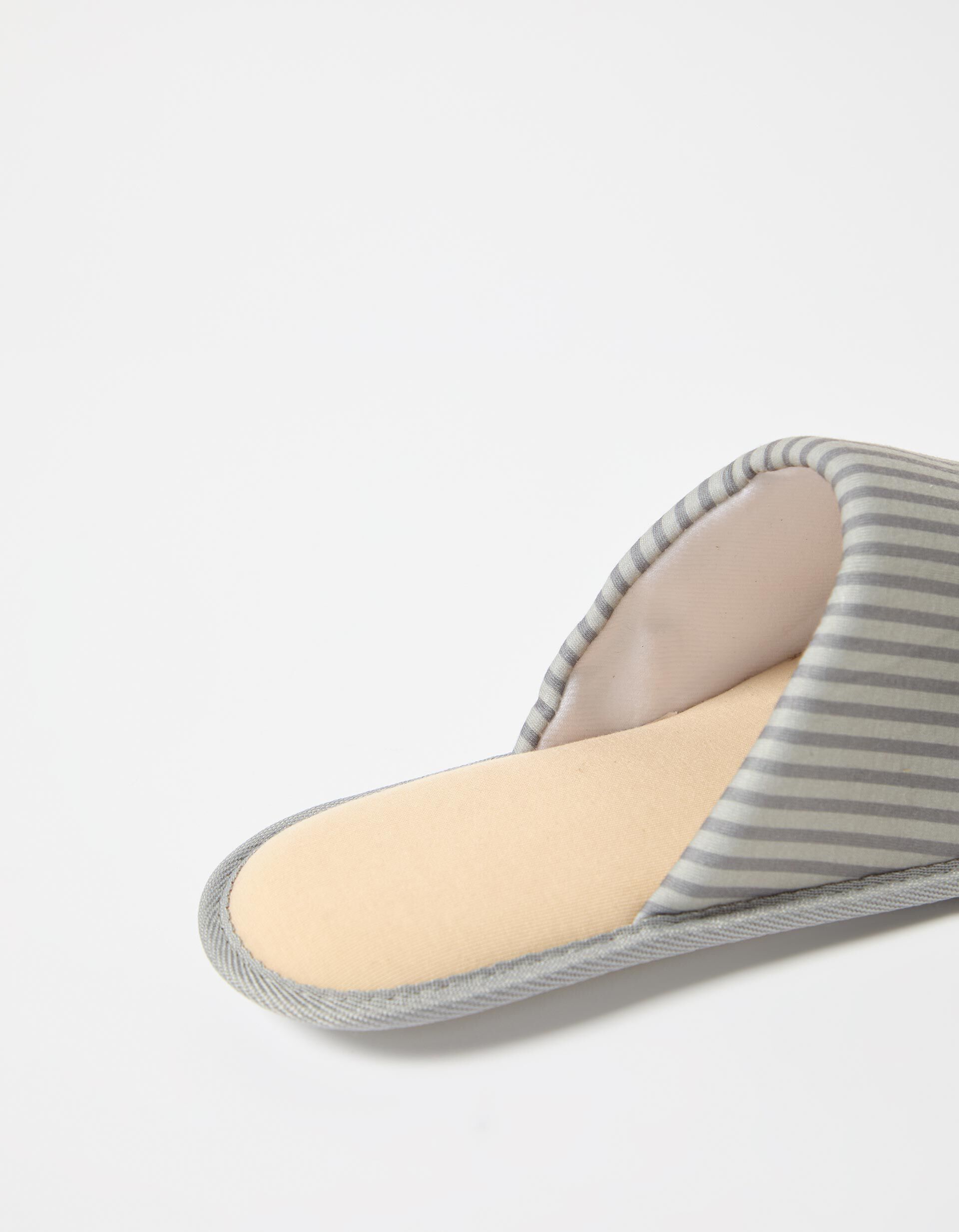 Comprar Online Chinelos de Quarto Riscas, Mulher, Bege Claro