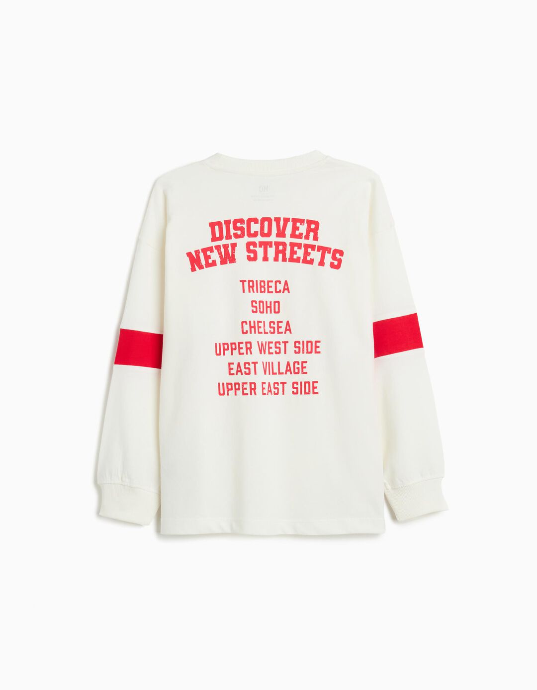 T-shirt de Manga Comprida, Menino, Branco