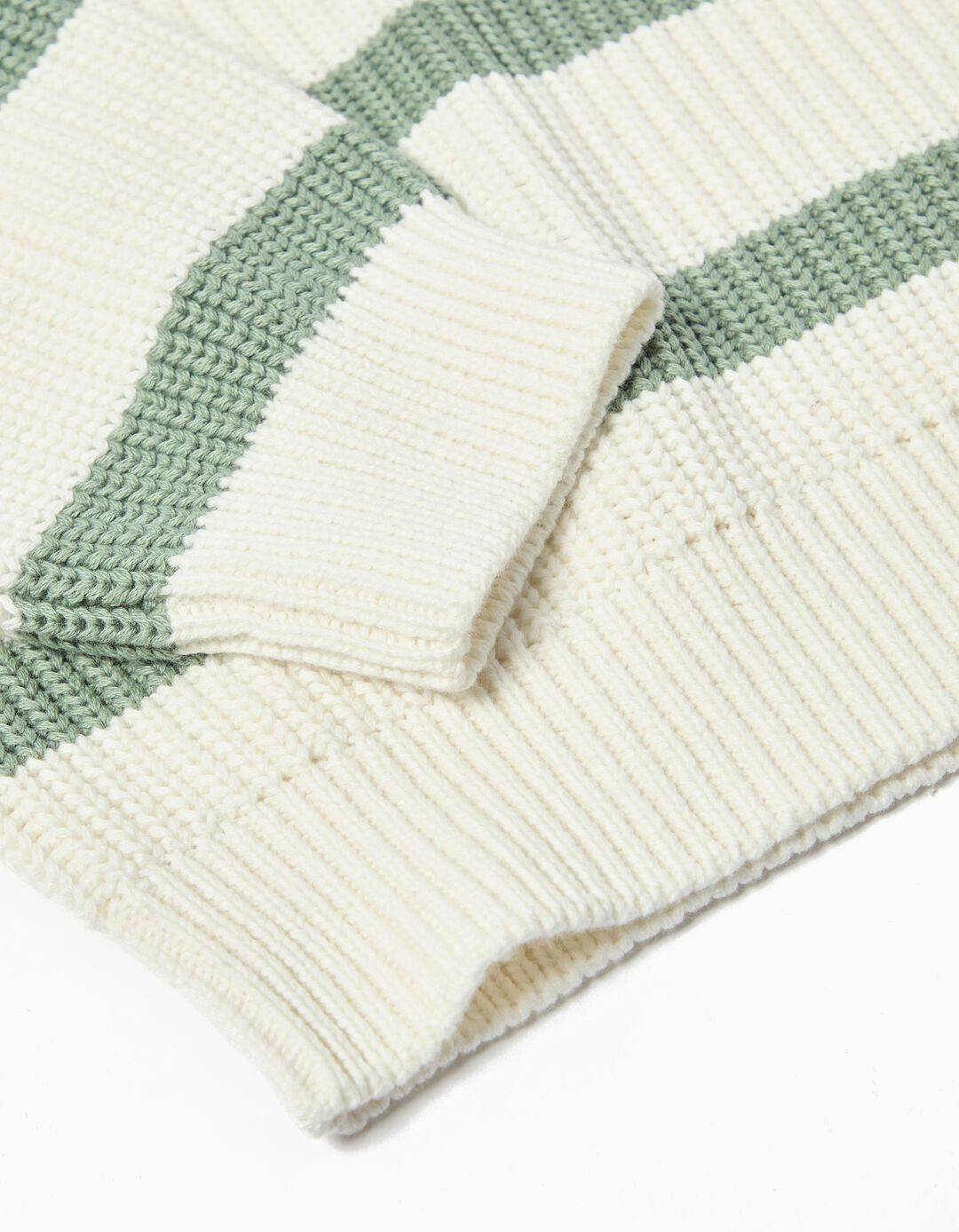 Camisola de Malha com Riscas, Menina, Verde