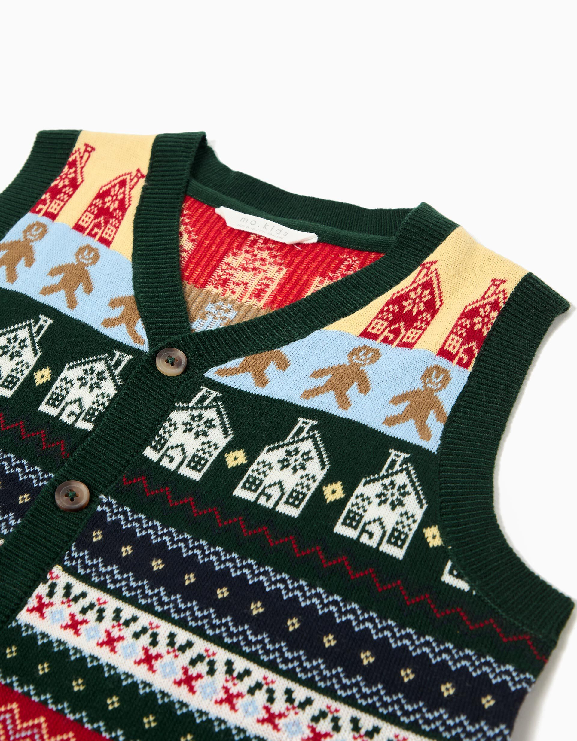 Comprar Online Colete Malha Natal, Menino, Verde Escuro