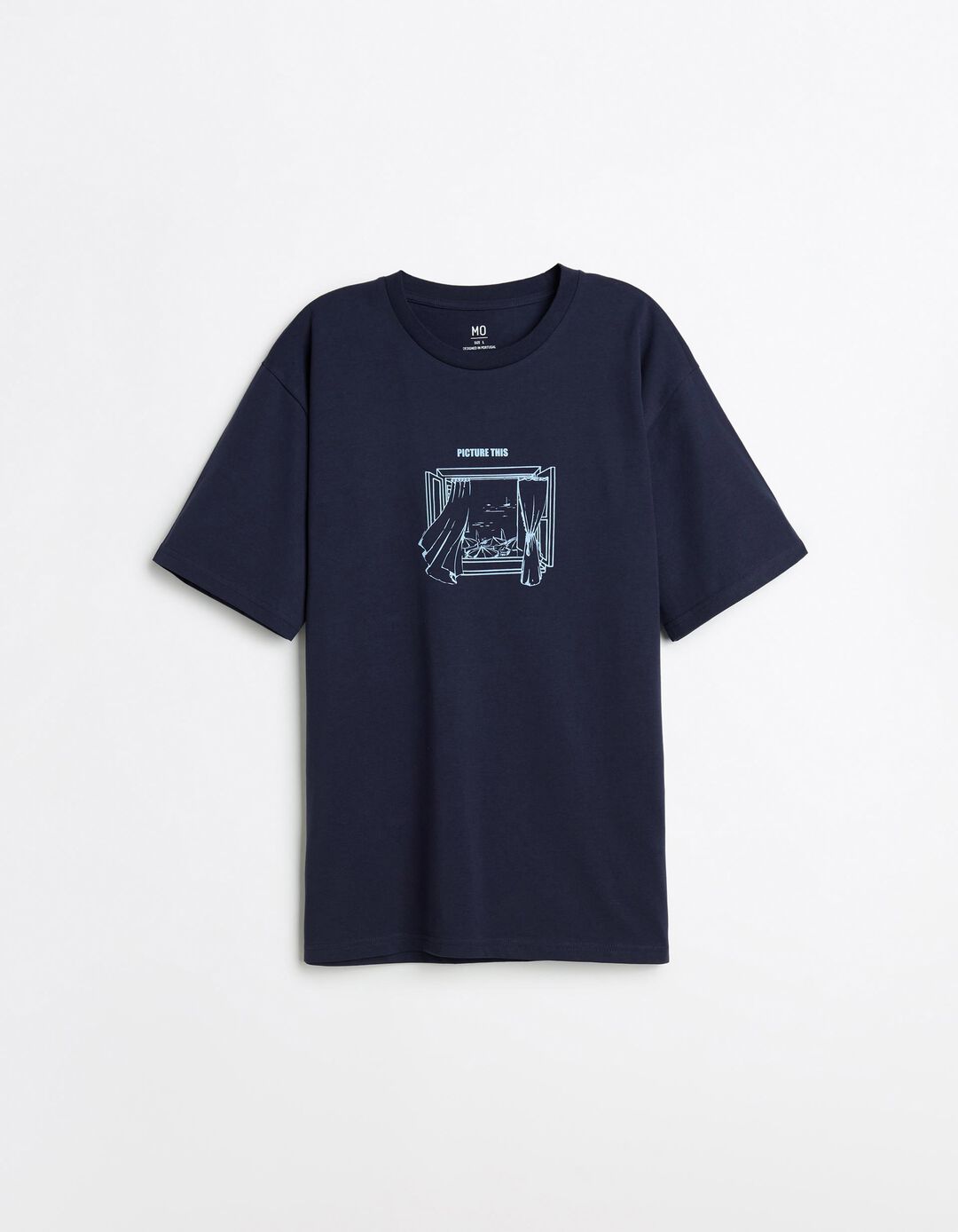 T-shirt Estampada, Homem, Azul Escuro