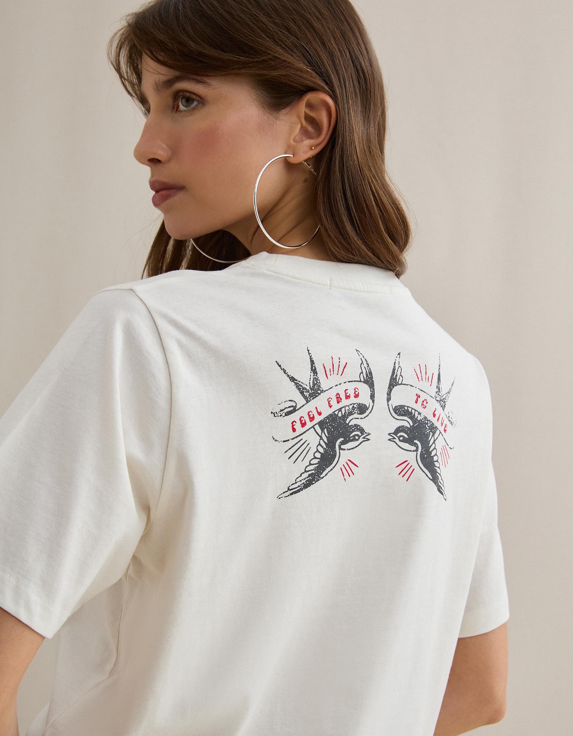 Comprar Online T-shirt com Estampado, Mulher, Branco