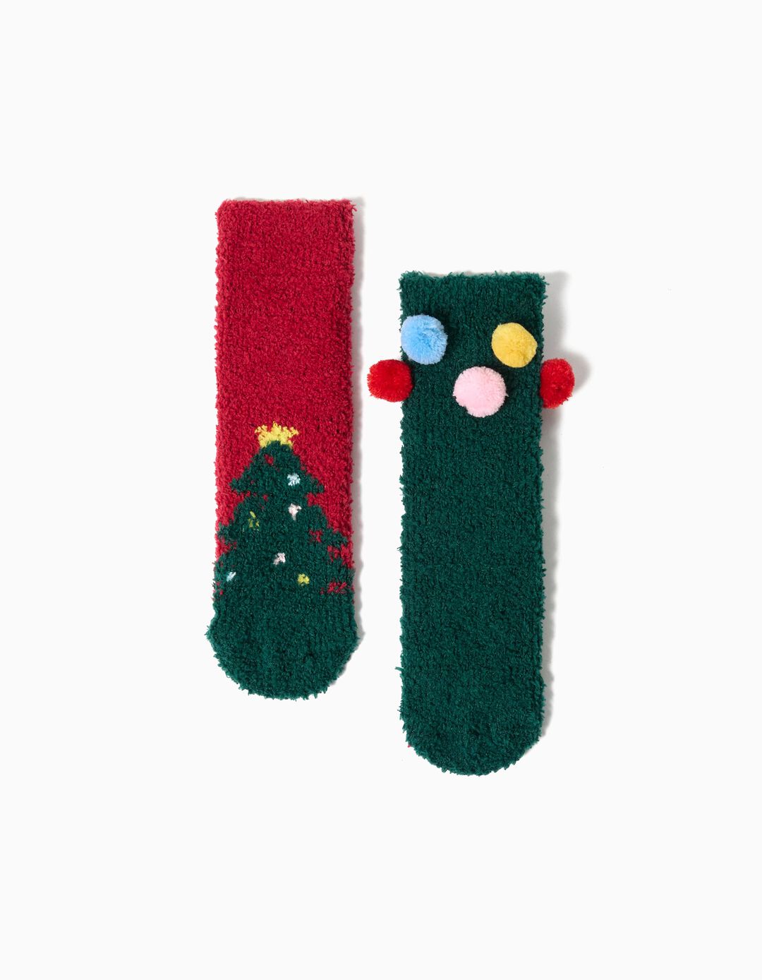 Pack 2 Pares de Meias Natal, Menina, Multicor 