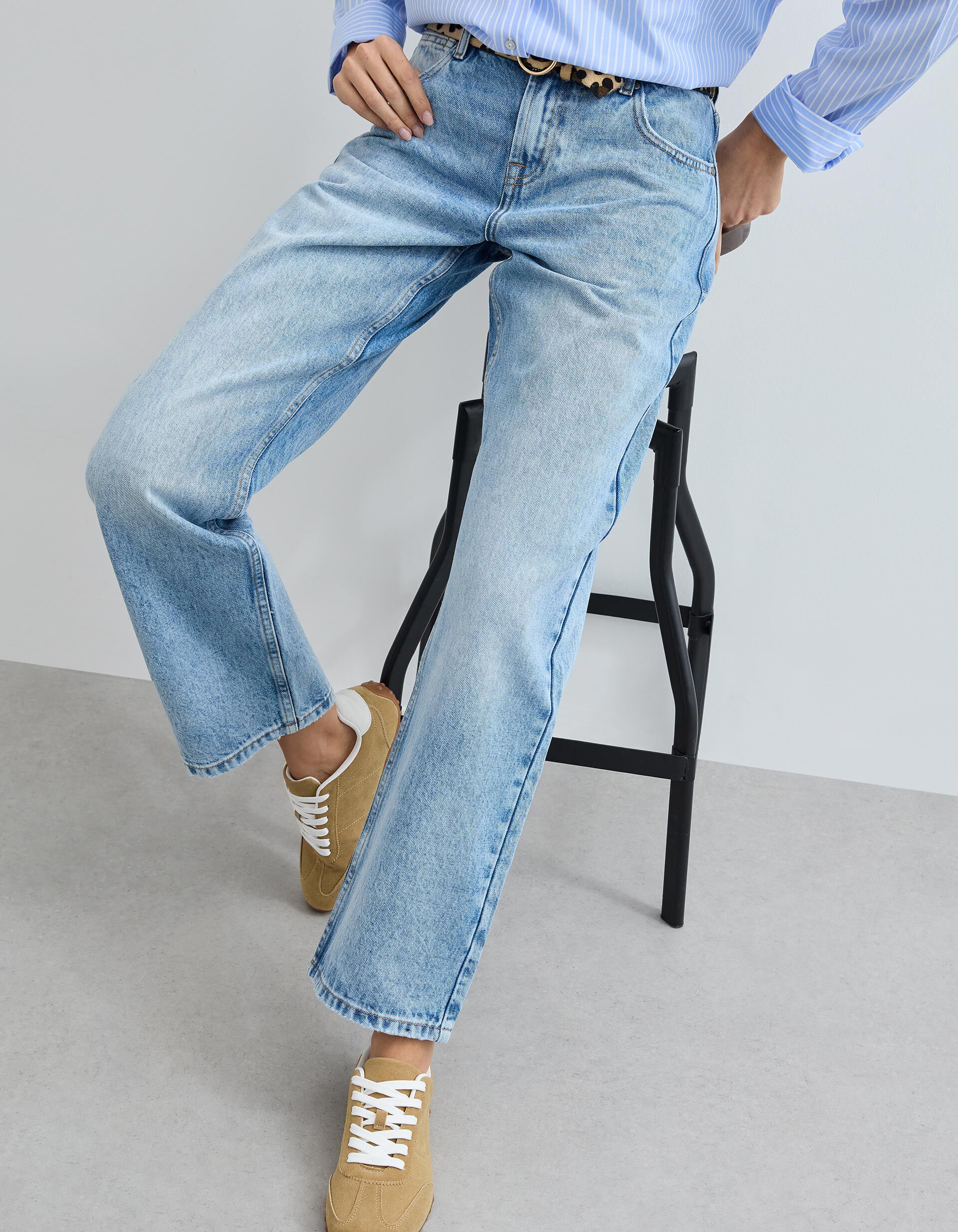 Comprar Online Cal&ccedil;as de Ganga 'Straight Fit', Mulher, Azul Claro