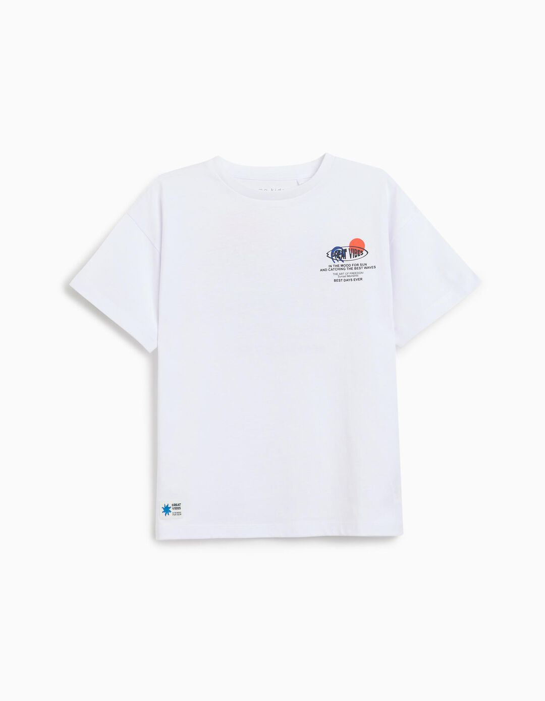 T-shirt Print, Menino, Branco