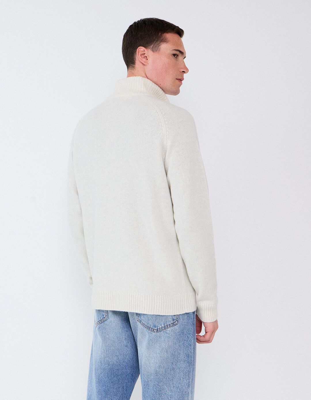 Camisola Com Mistura De L&atilde;, Homem, Cru