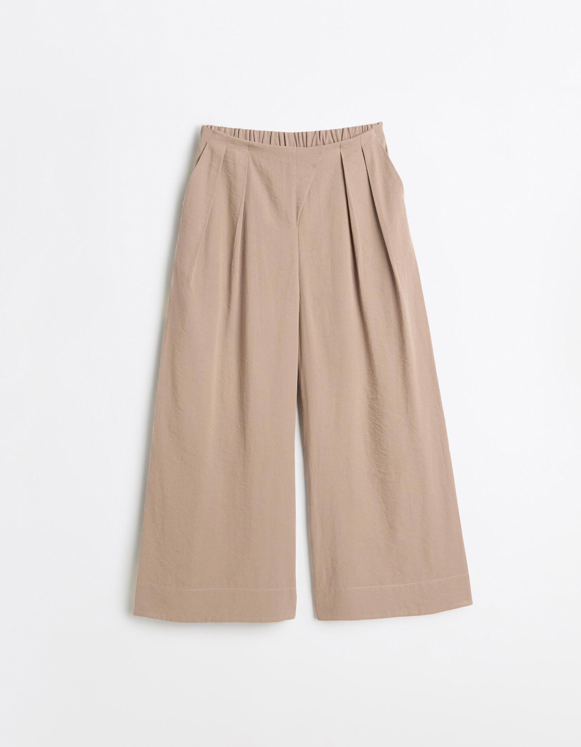 Comprar Online Cal&ccedil;as Wide Leg, Mulher, Bege Escuro