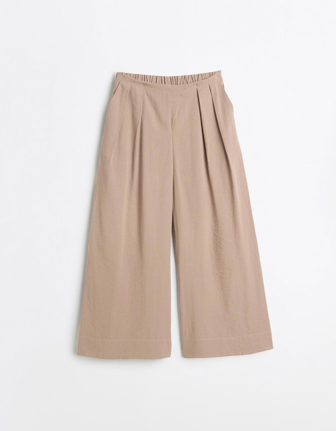 Cal&ccedil;as Wide Leg, Mulher, Bege Escuro