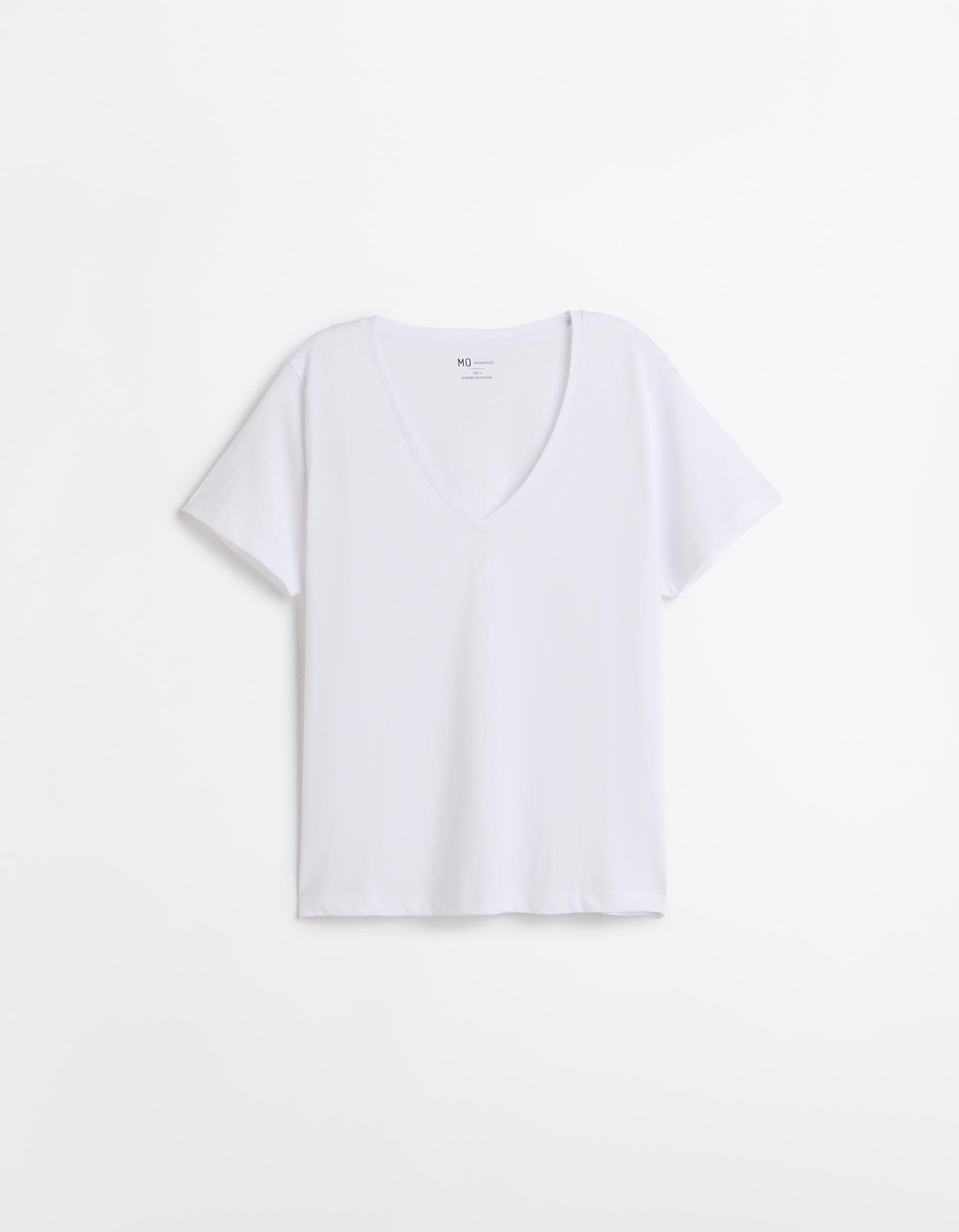 Comprar Online T-shirt Decote em V, Mulher, Branco