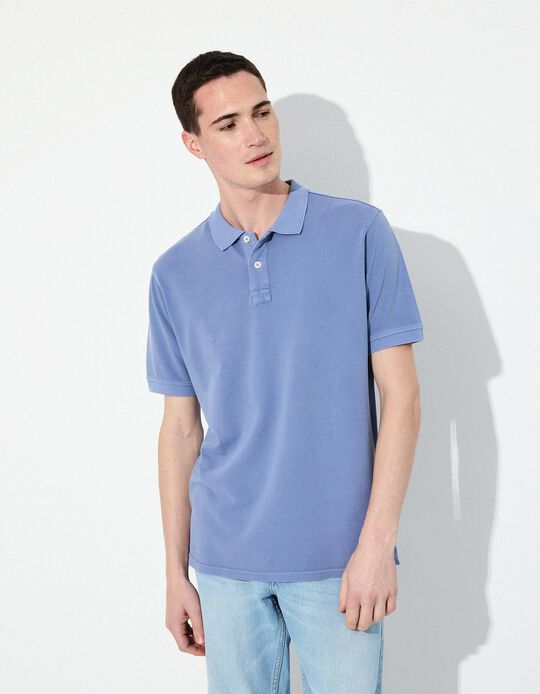 Comprar Online Polo Piquet Manga Curta, Homem, Azul