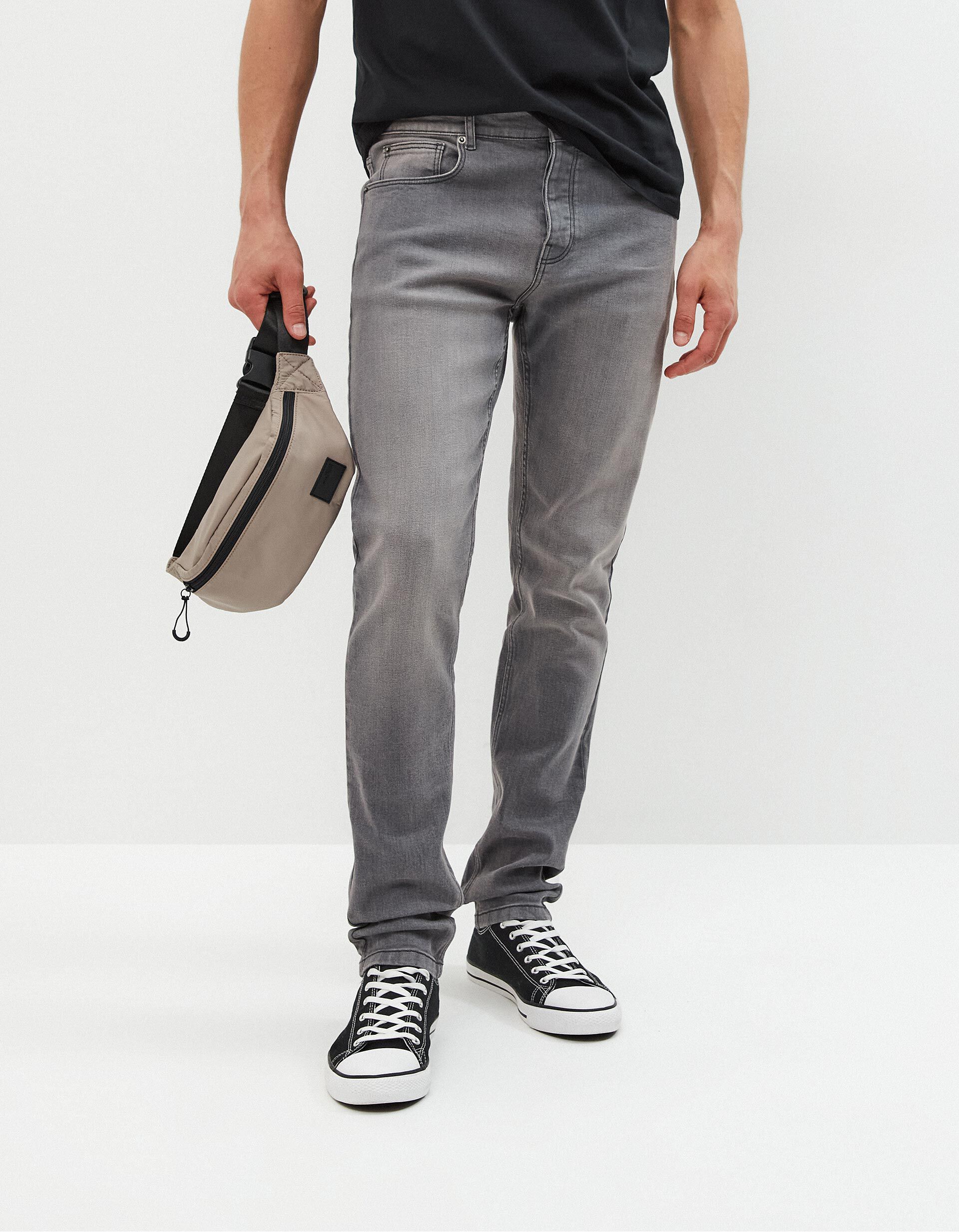 Comprar Online Cal&ccedil;as Skinny-fit, Homem, Cinza