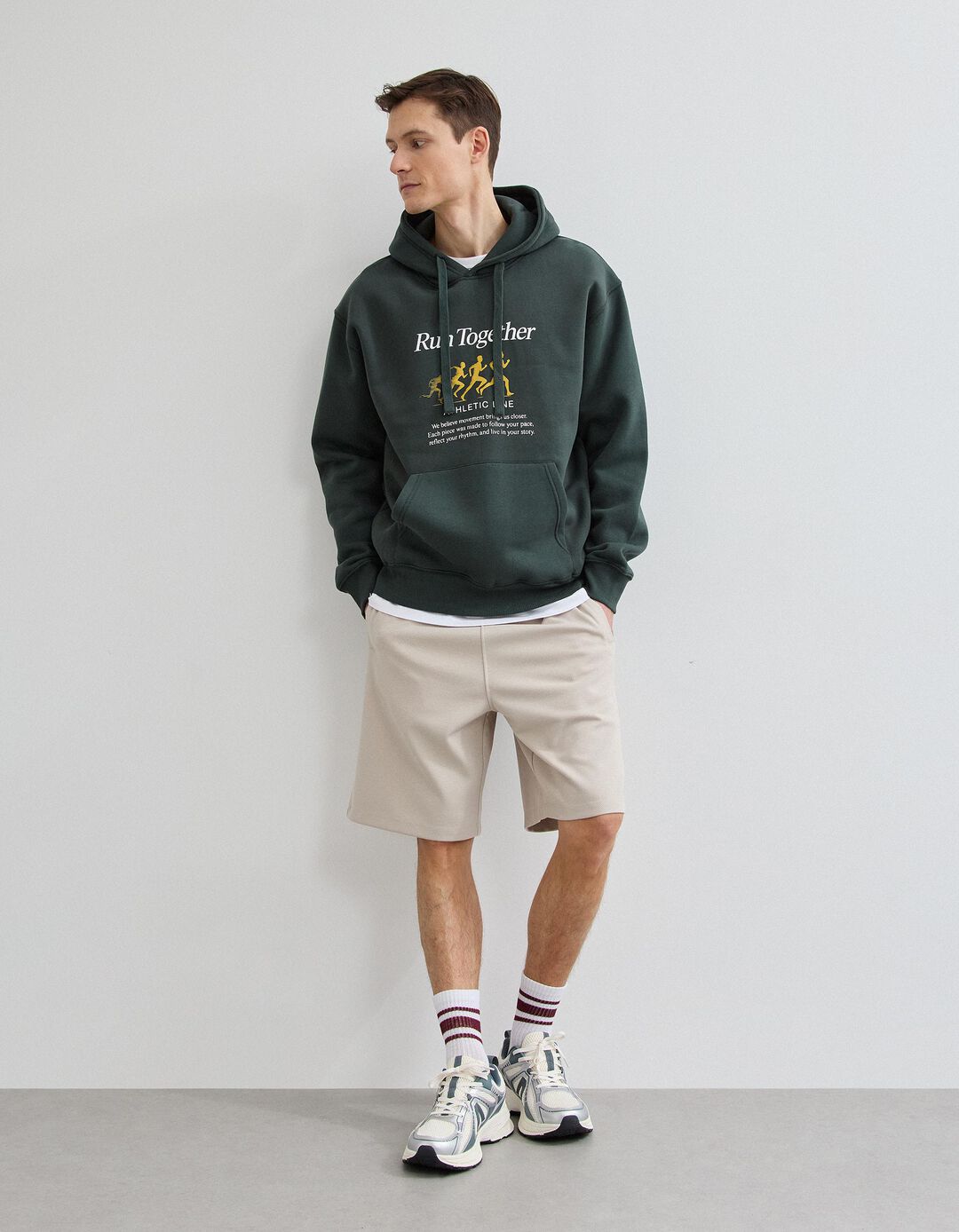 Sweatshirt Capuz, Homem, Verde Escuro