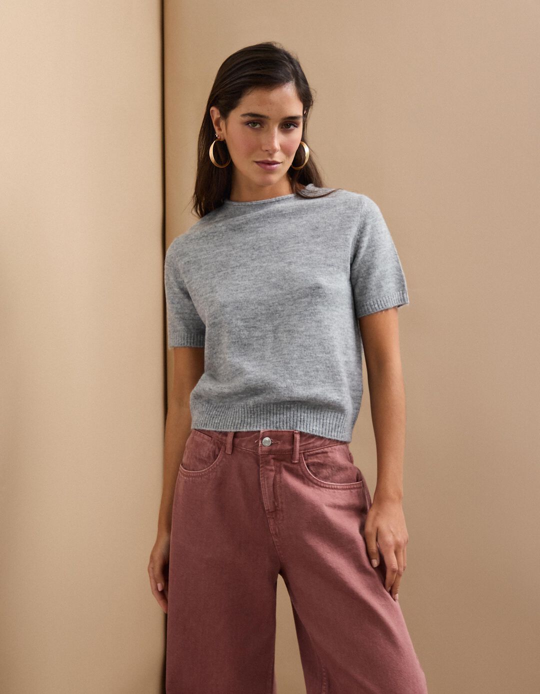 T-shirt, Mulher, Cinzento