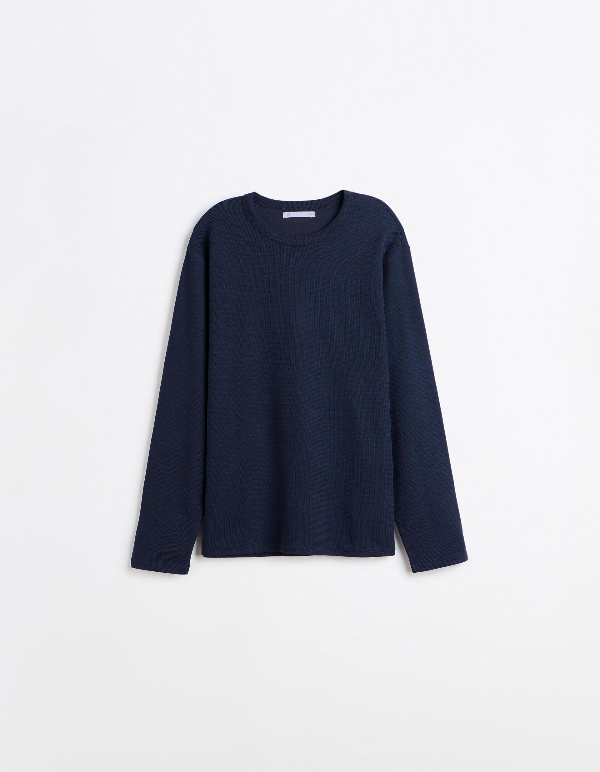 Comprar Online Camisola Efeito Waffle, Homem, Azul Escuro