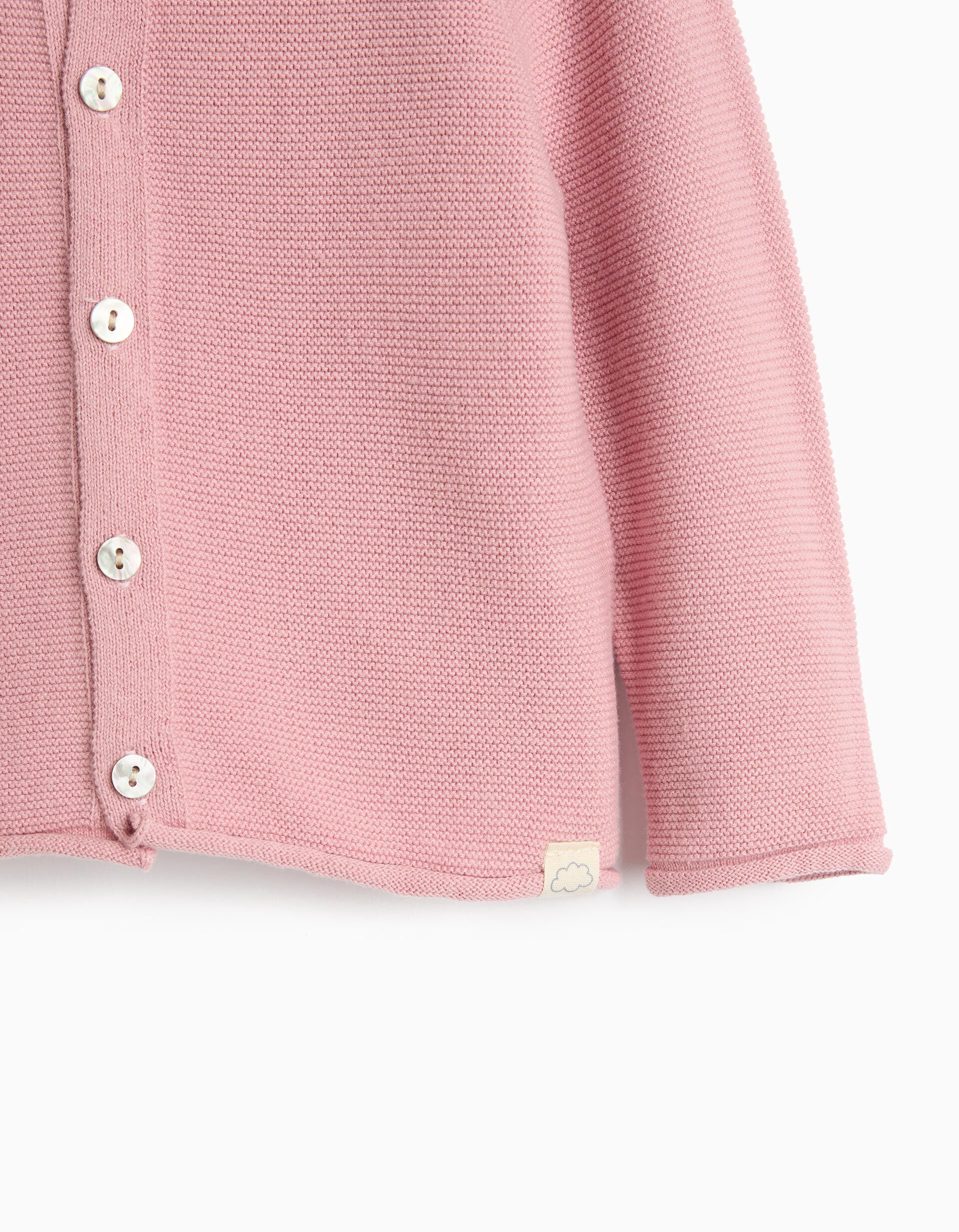 Comprar Online Casaco De Malha, Rec&eacute;m-Nascido, Rosa Claro