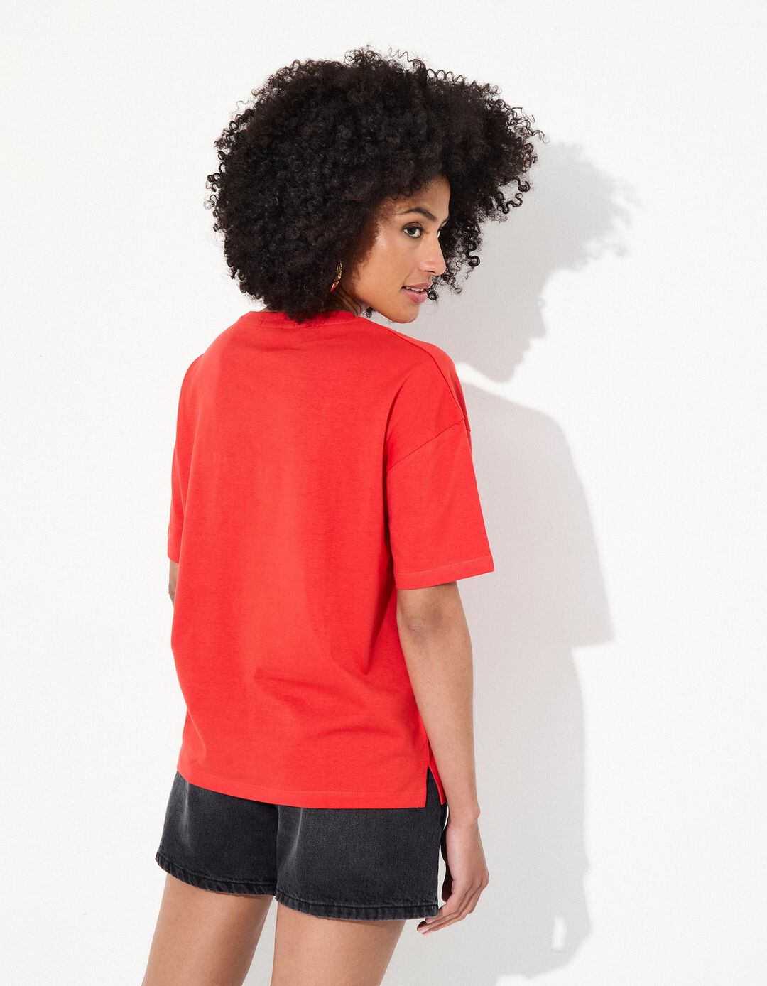 T-shirt Print, Mulher, Vermelho Claro 