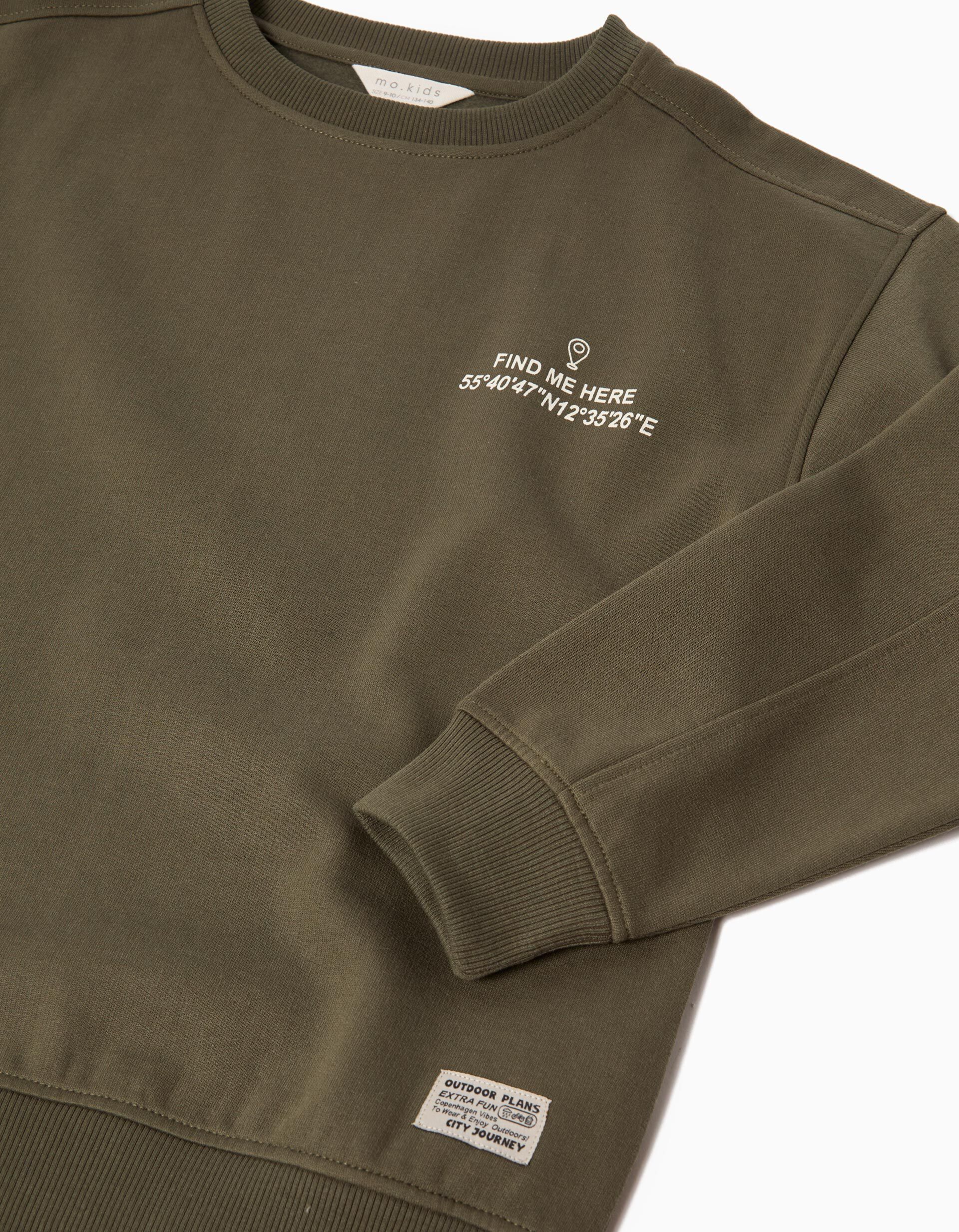 Comprar Online Sweatshirt de Felpa, Menino, Verde Escuro