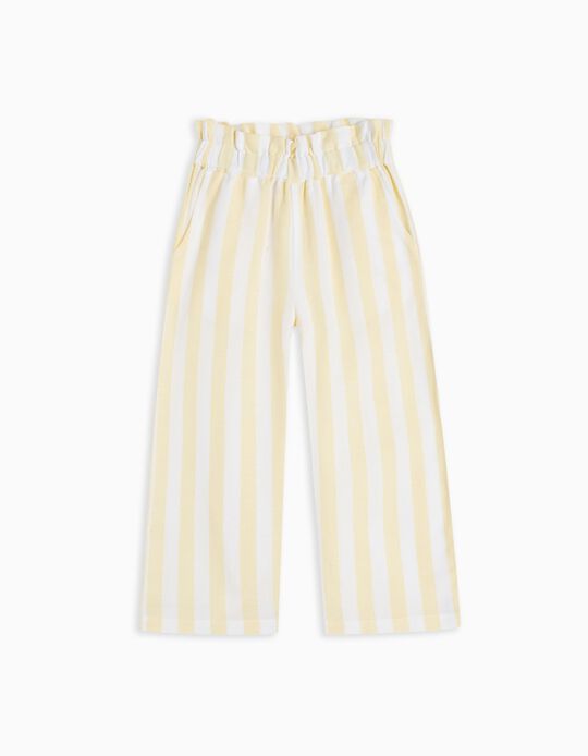Comprar Online Linen Blend Striped Trousers, Girls, Light Yellow