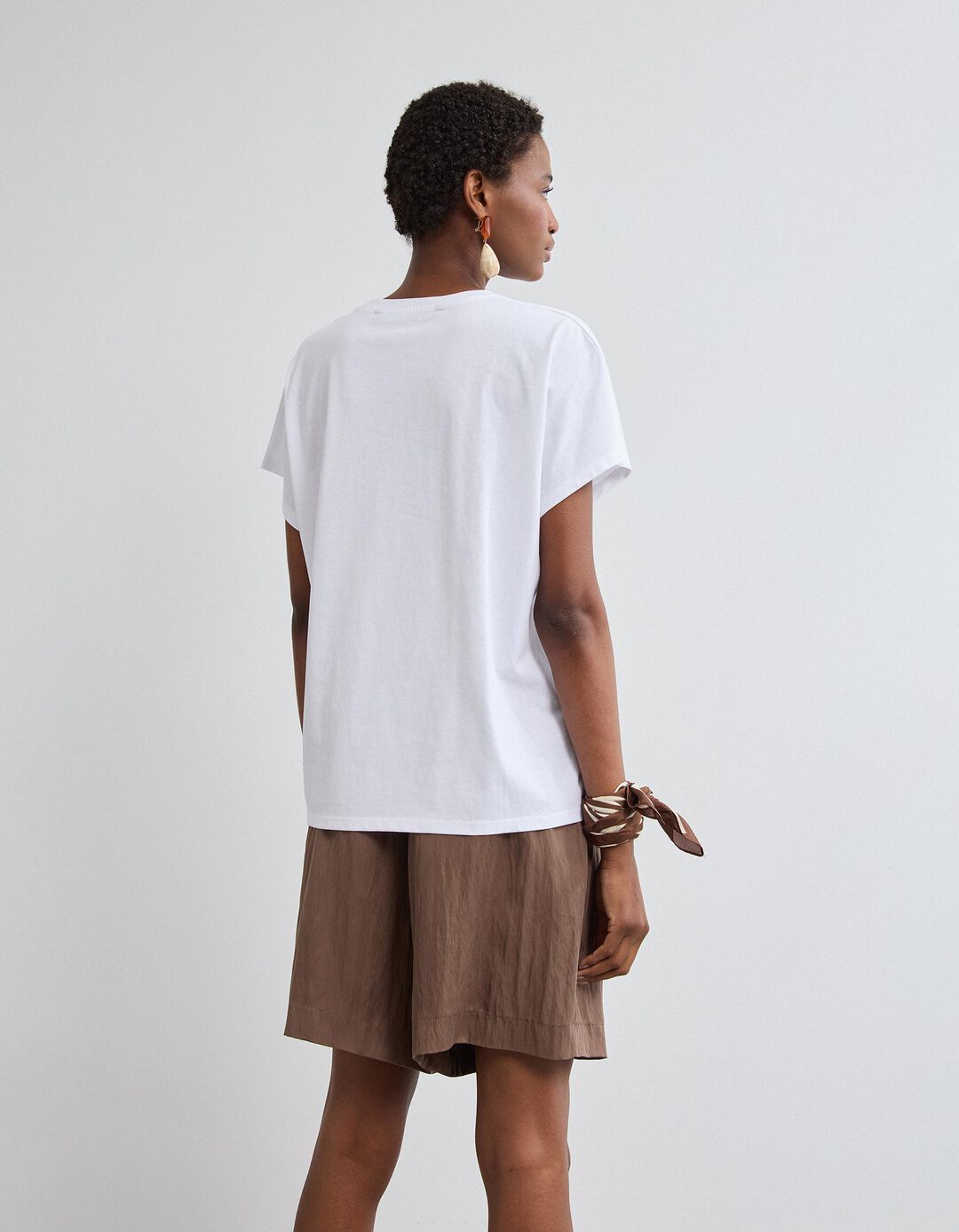 T-shirt Manga Curta, Mulher, Branco