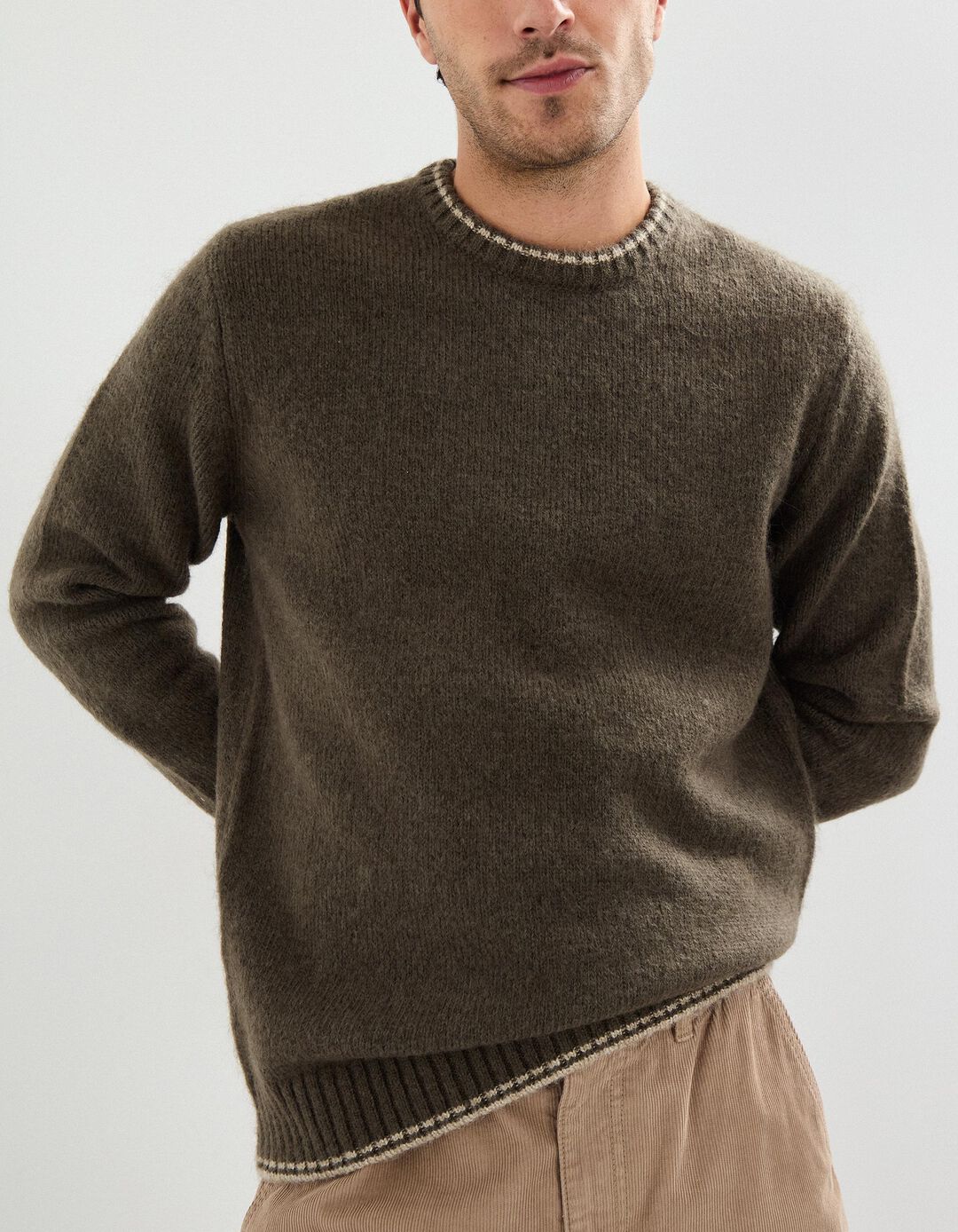 Camisola de Malha, Homem, Amarelo Escuro
