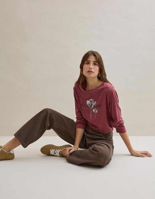 Comprar Online T-shirt Manga Comprida, Mulher, Vermelho