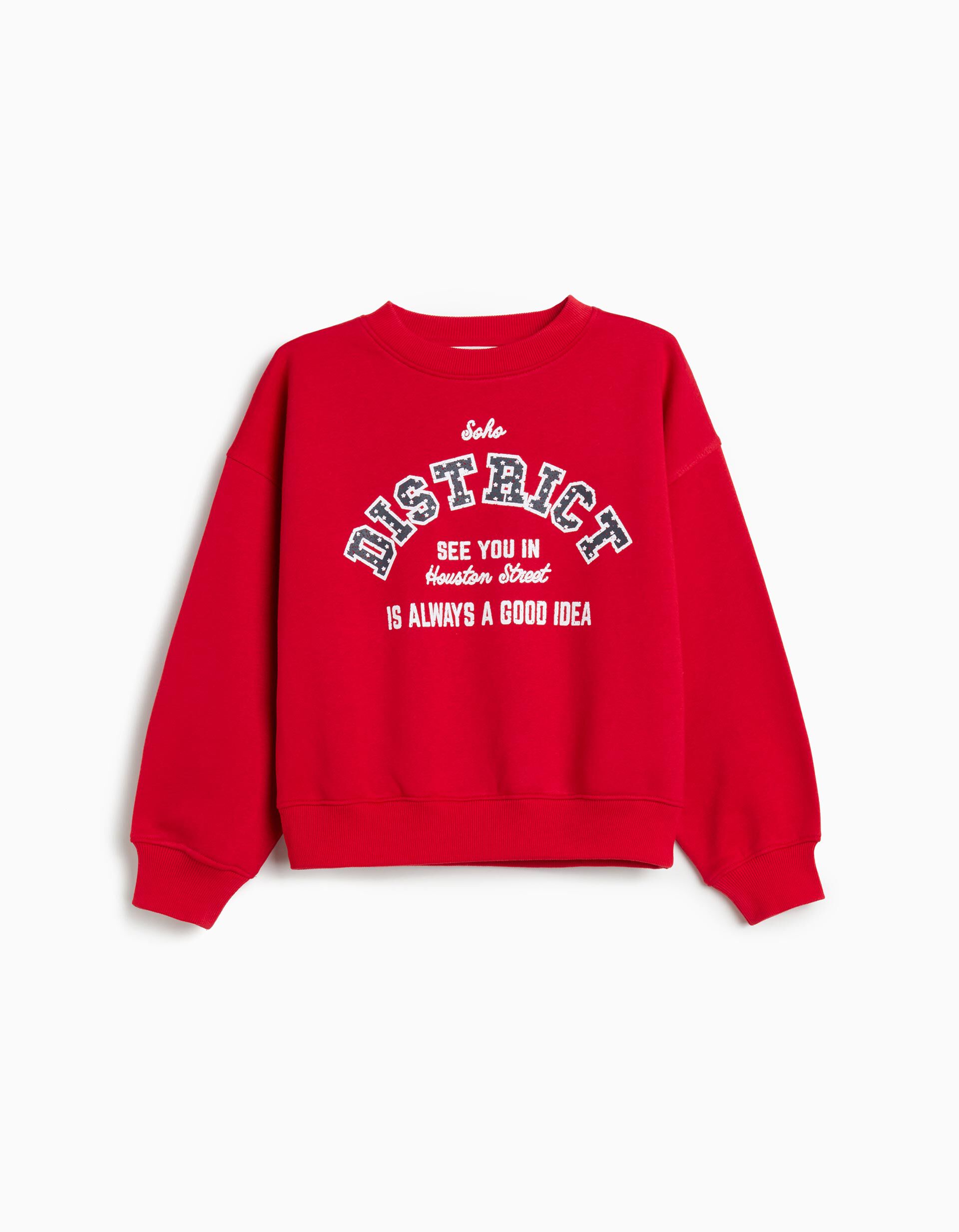 Comprar Online Sweatshirt, de Felpa Menina, Vermelho