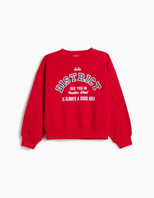 Comprar Online Sweatshirt, de Felpa Menina, Vermelho