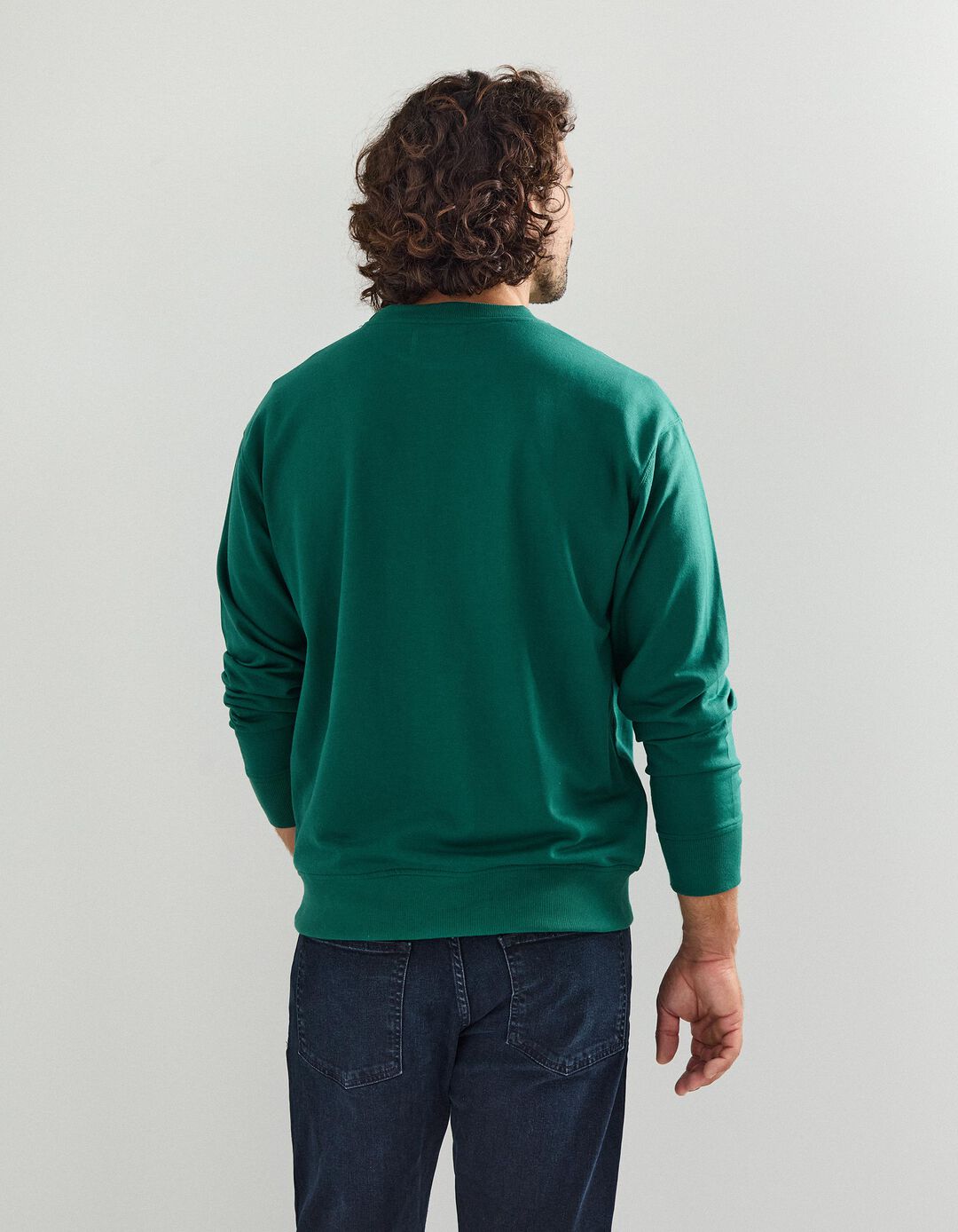 Sweatshirt de Felpa, Homem, Verde Escuro 
