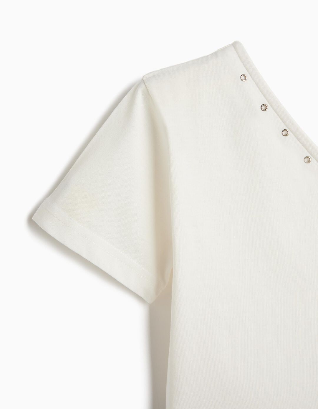 T-shirt Assim&eacute;trica, Menina, Branco