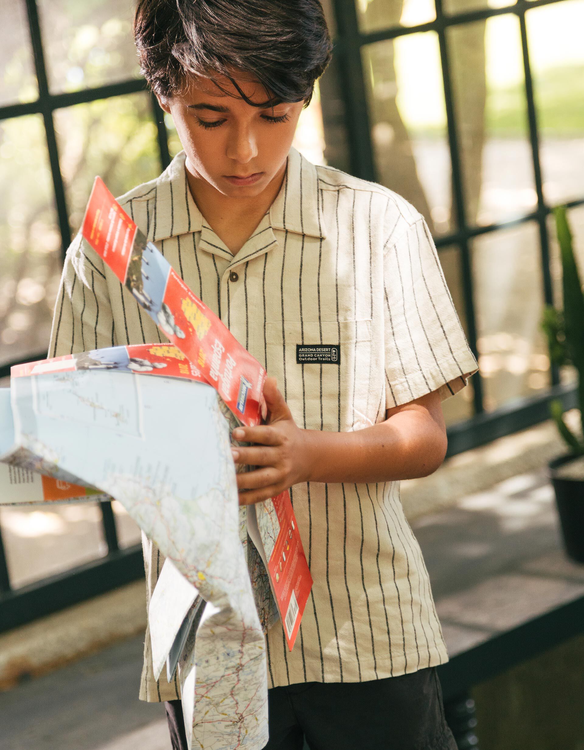 Camisa com Linho, Menino, Bege Claro