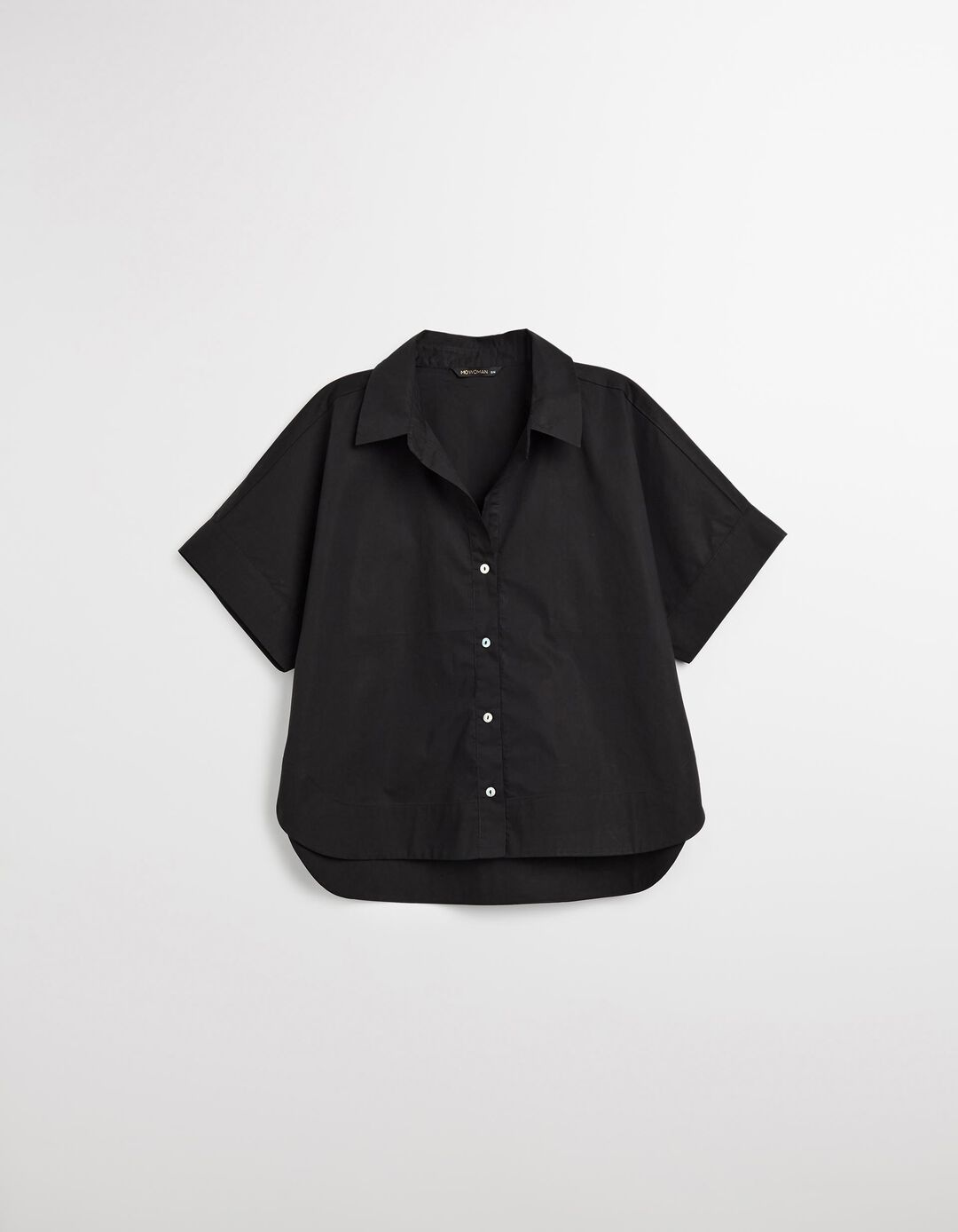 Camisa de Manga Curta, Mulher, Preto 