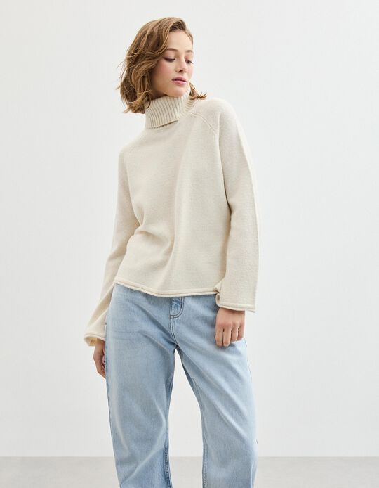 Comprar Online Camisola com L&atilde;, Mulher, Bege Claro