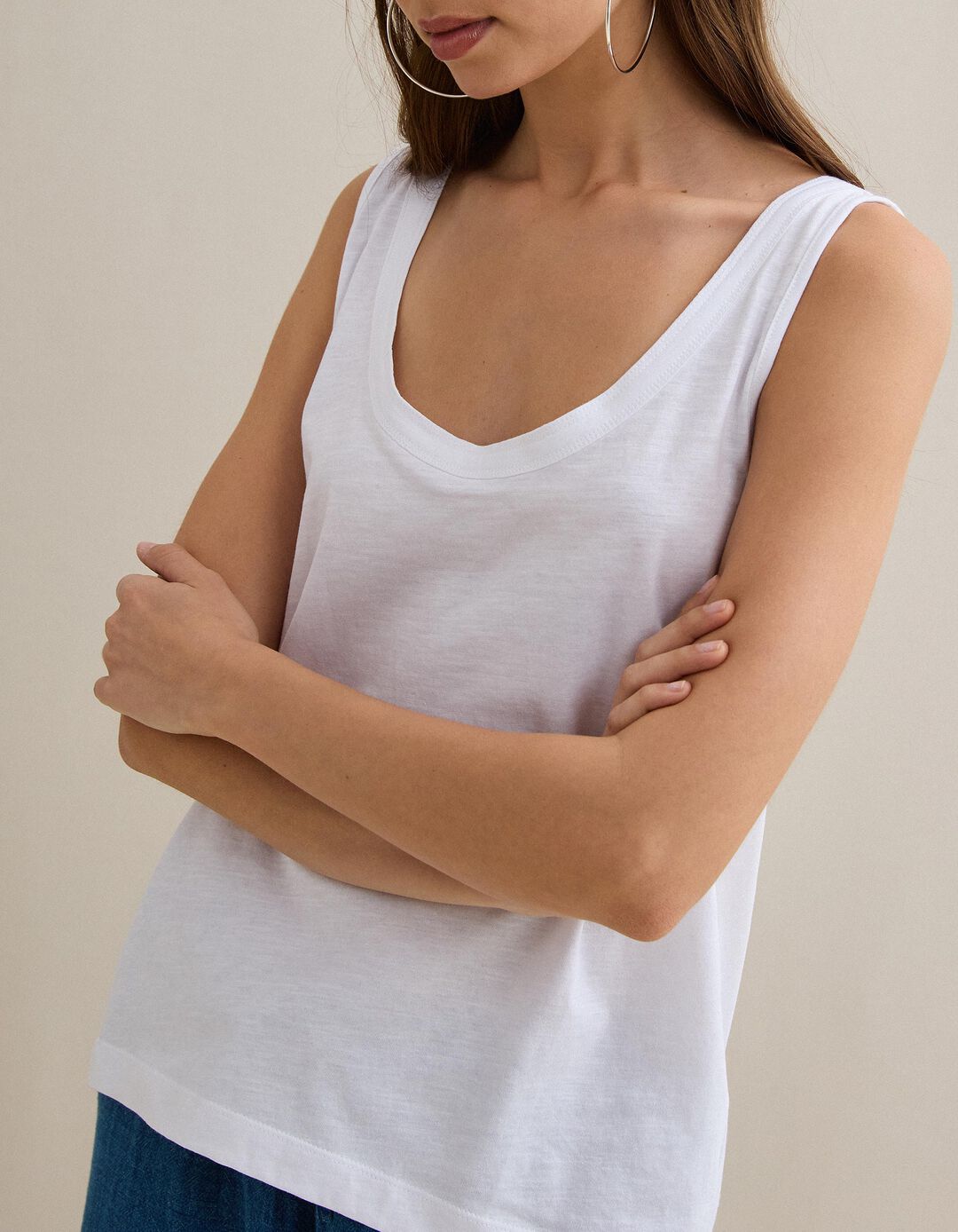Top de Al&ccedil;as, Mulher, Branco