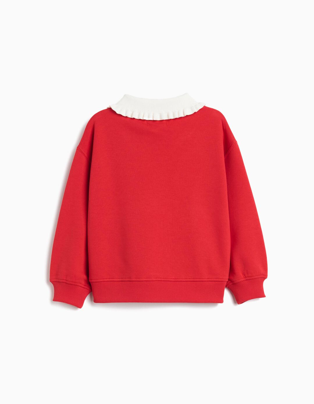 Sweatshirt com Gola, Menina, Vermelho 