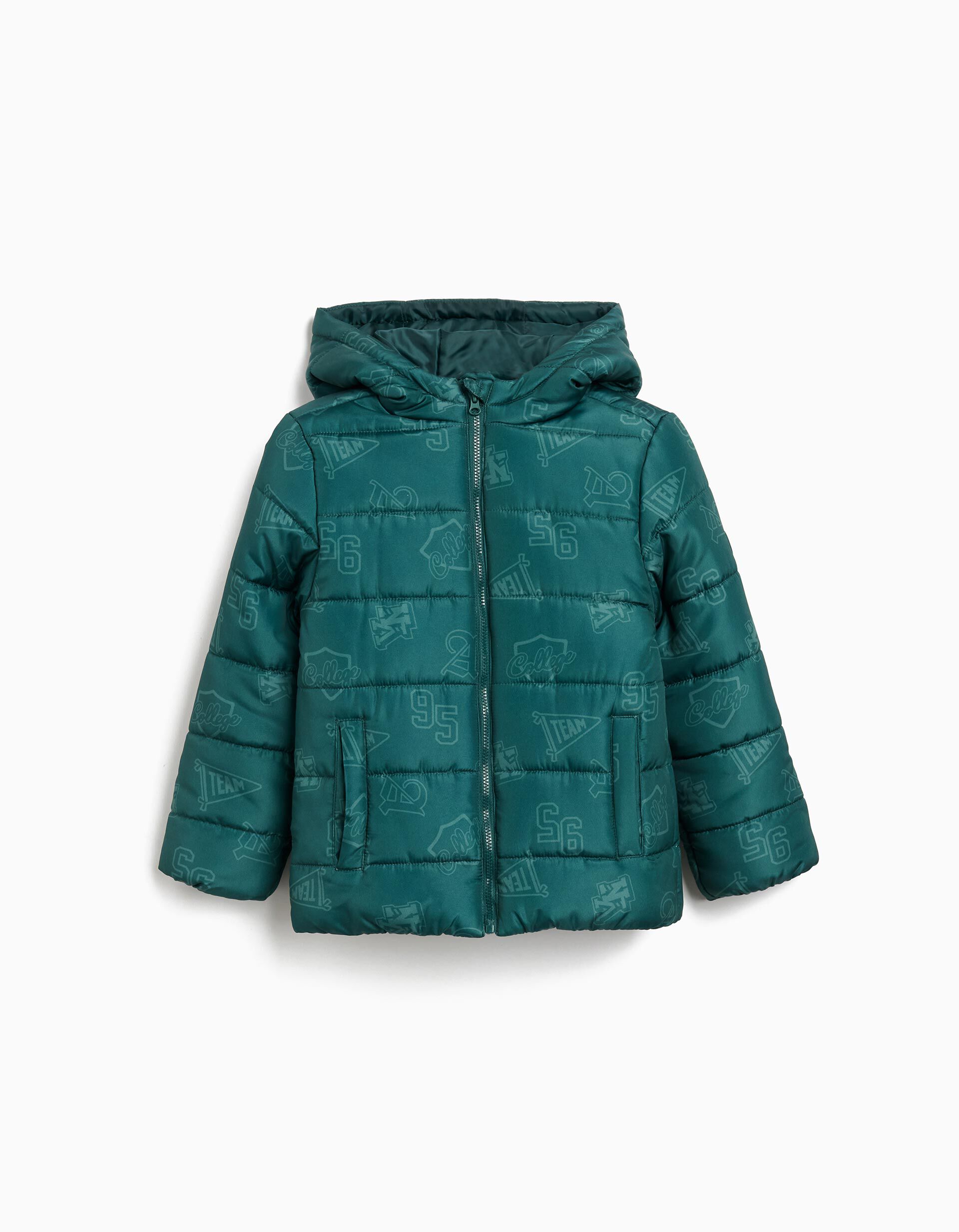 Comprar Online Casaco Acolchoado com Capuz, Menino, Verde Escuro