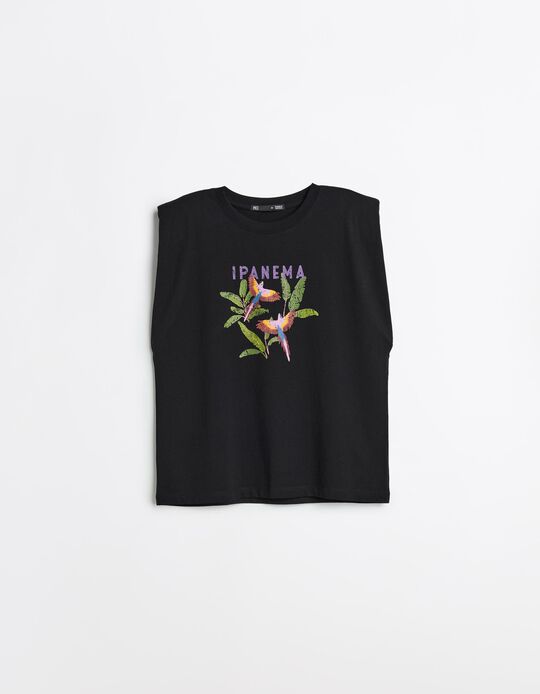 Comprar Online T-shirt Estampada, Mulher, Preto