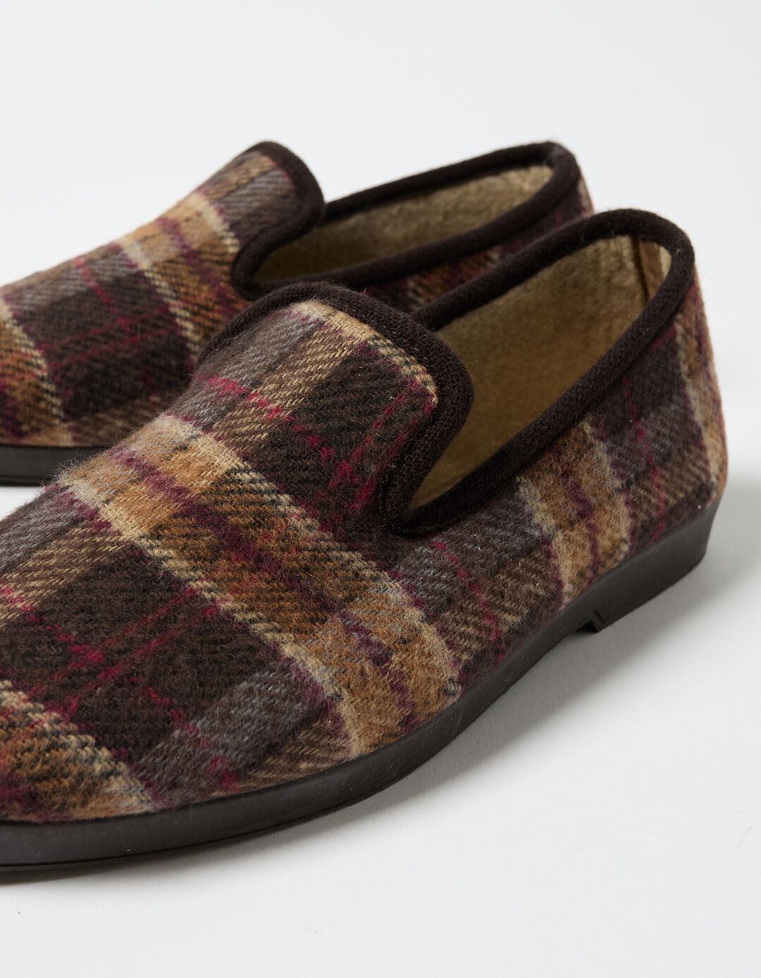 Pantufa Xadrez, Homem, Castanho 