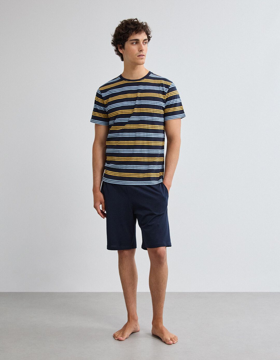Pijama Riscas, Homem, Azul Escuro