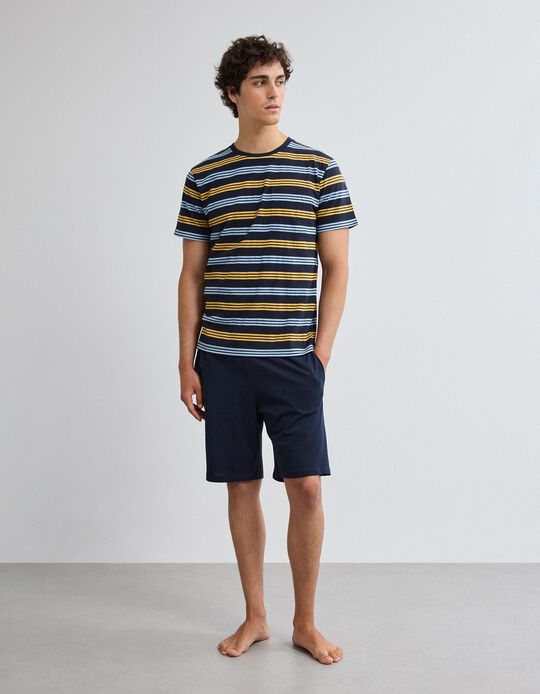 Comprar Online Pijama Riscas, Homem, Azul Escuro