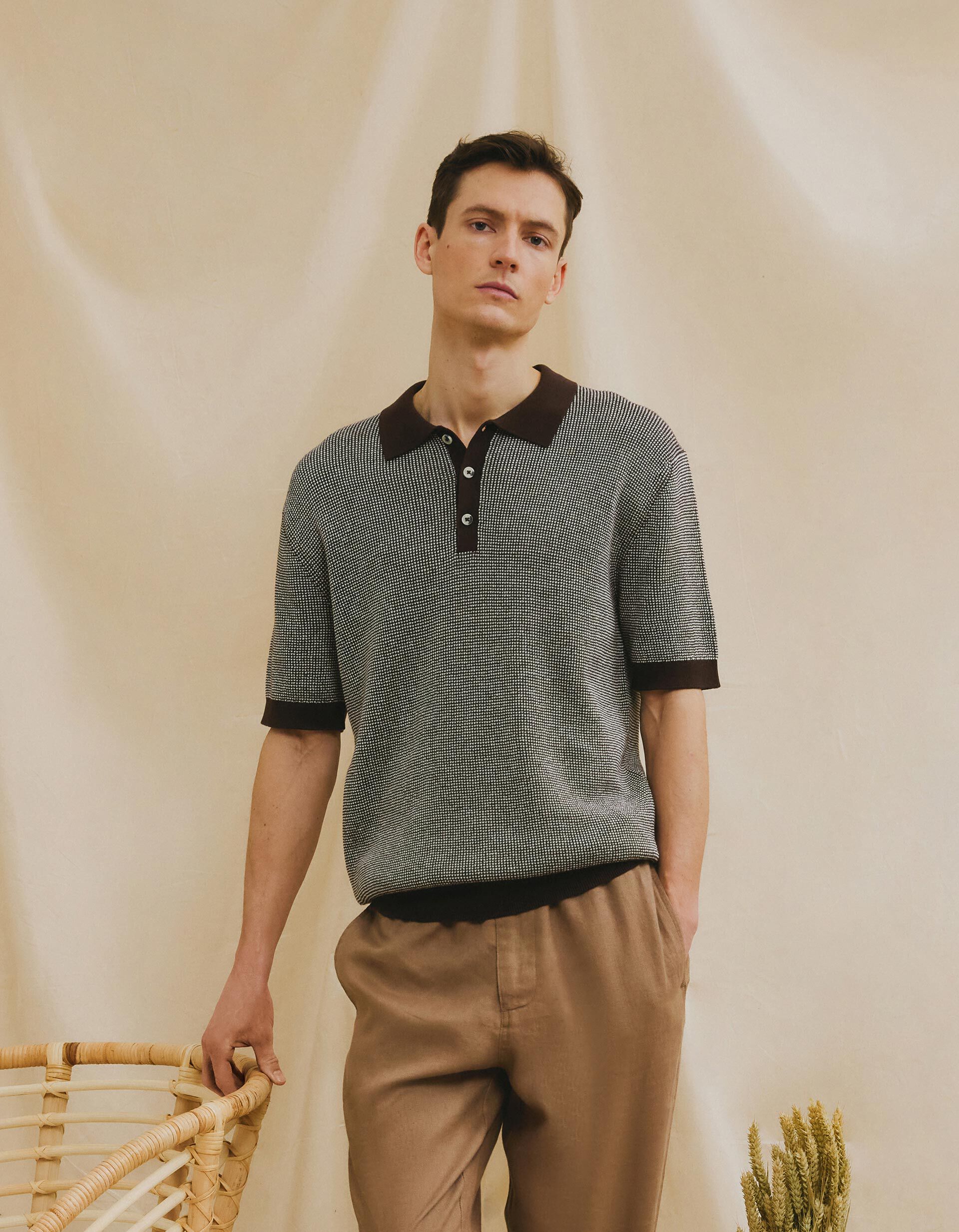 Comprar Online Polo Waffle, Homem, Castanho