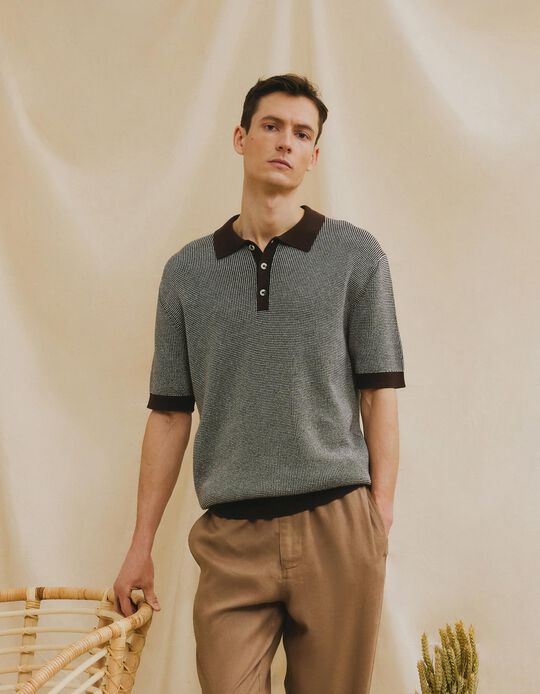 Comprar Online Polo Waffle, Homem, Castanho