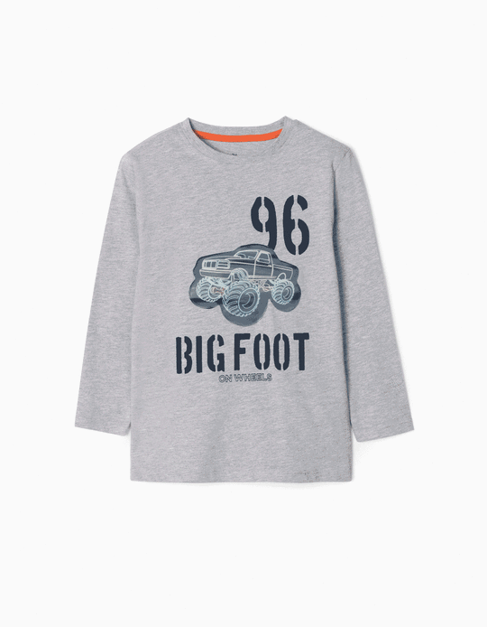 Long Sleeve T-Shirt for Boys 'Big Foot', Grey