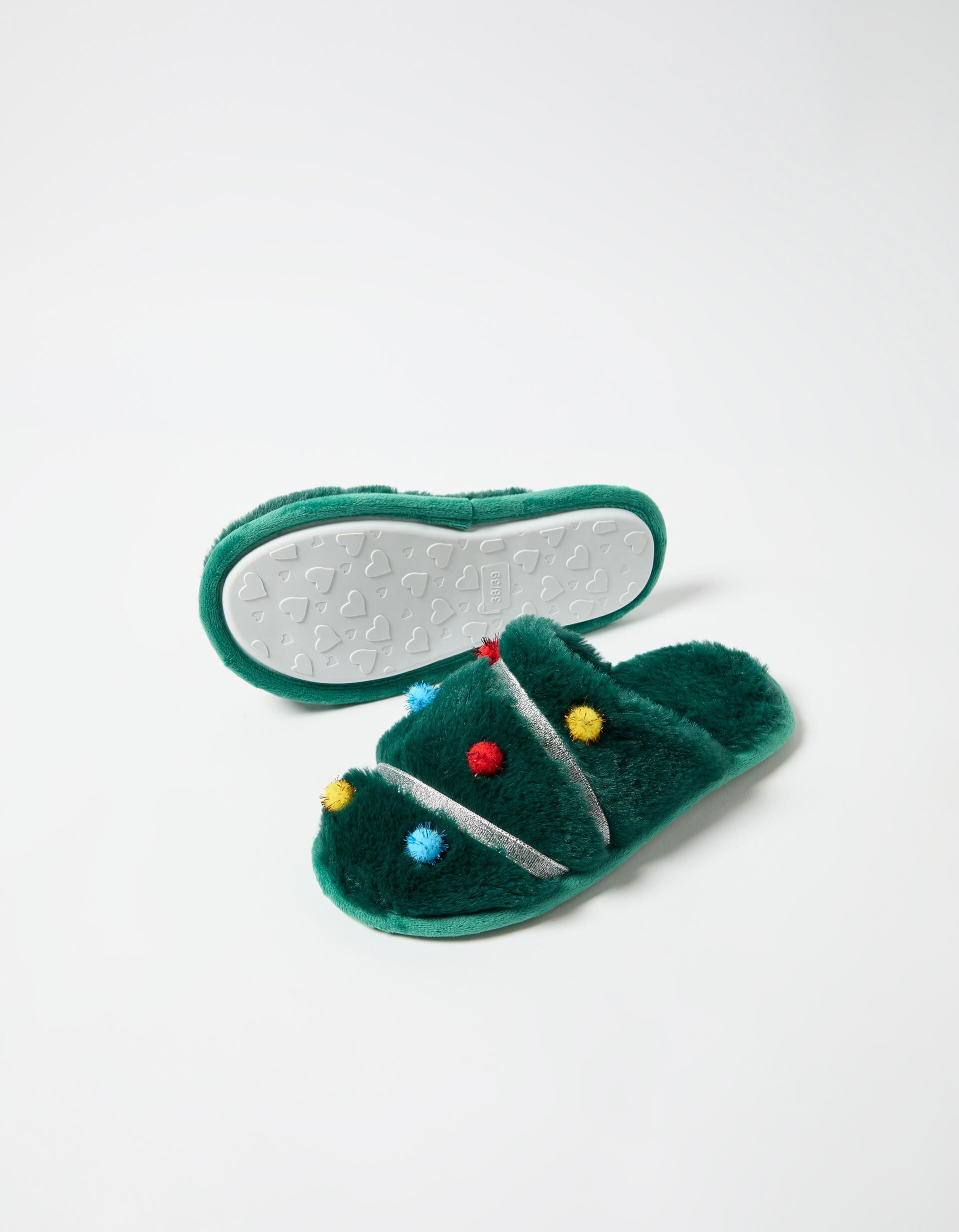 Comprar Online Chinelos de Quarto de Natal, Mulher, Verde Escuro