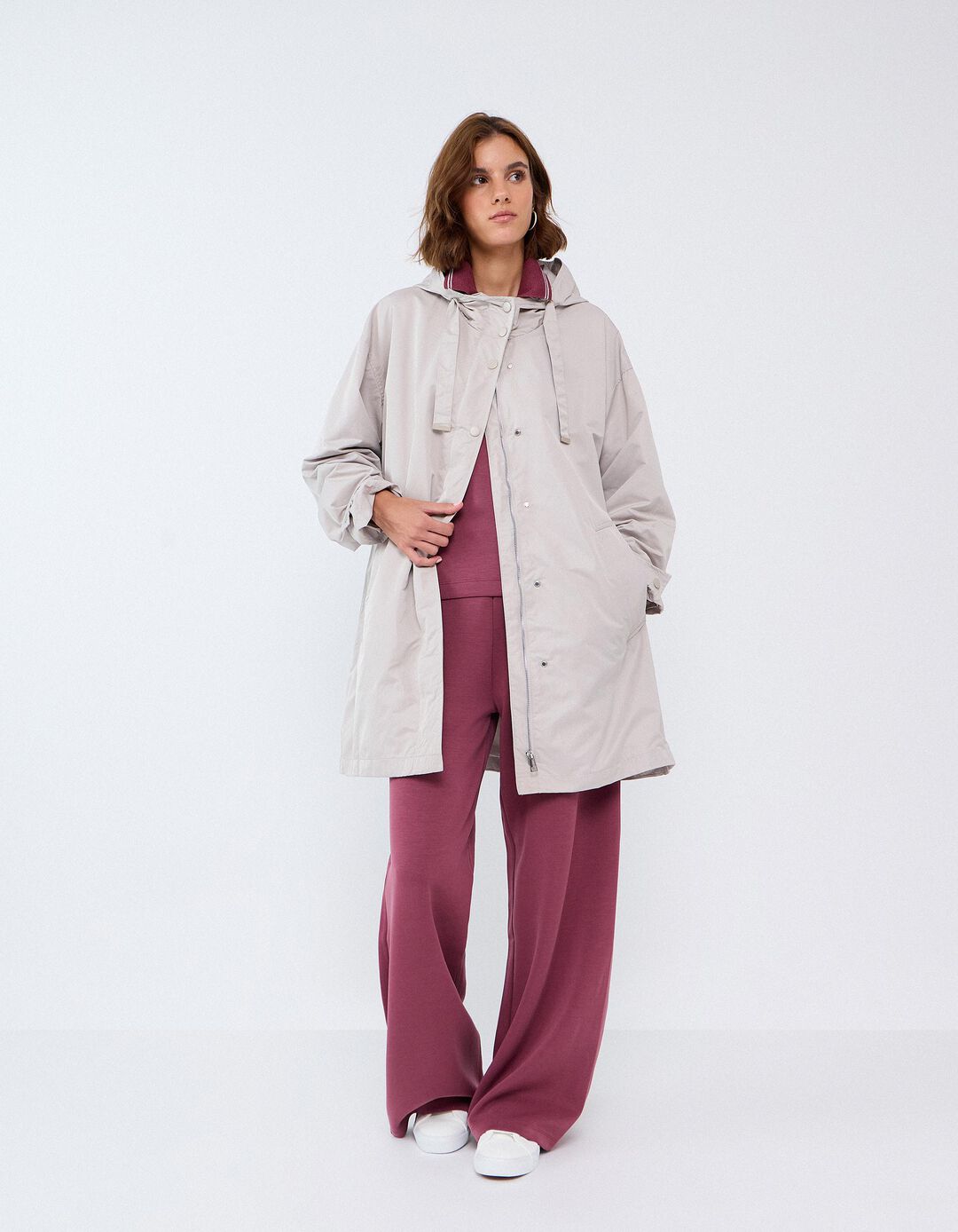 Parka Comprida, Mulher, Bege Claro