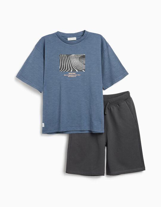 Comprar Online Conjunto T-Shirt e Calções, Menino, Cinzento Escuro 